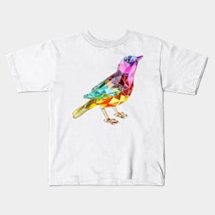 Colourful Crystal Glass Bird Figurine Kids T-Shirt
